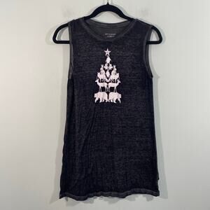 Artisan NY Burnout Grey Semi Sheer Animal Pyramid Graphic Sleeveless Tank Size S